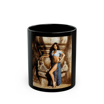 Caroline Munro #148 (Vintage Female Icon) Black Coffee Mug-11oz-Go Mug Yourself