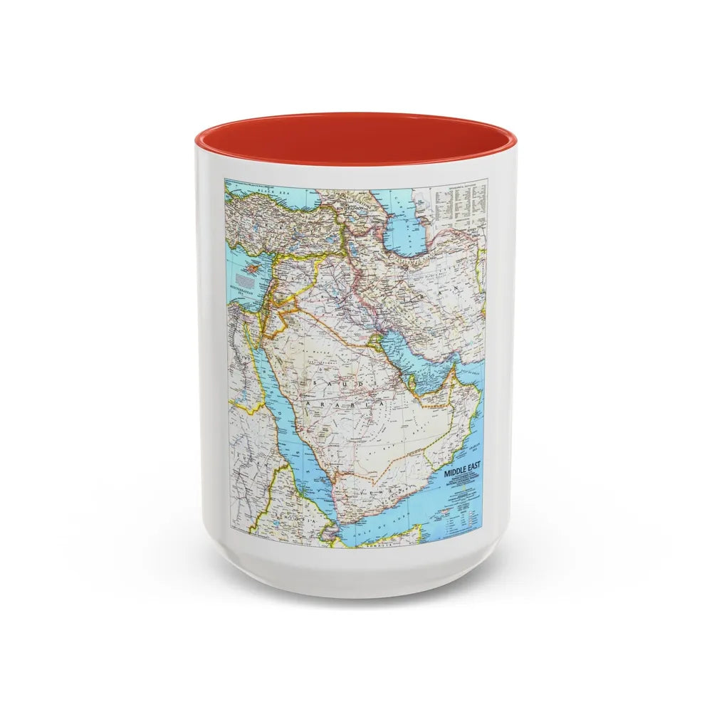 Middle East (1991) (Map) Accent Coffee Mug-15oz-Red-Go Mug Yourself