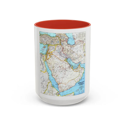 Middle East (1991) (Map) Accent Coffee Mug-15oz-Red-Go Mug Yourself