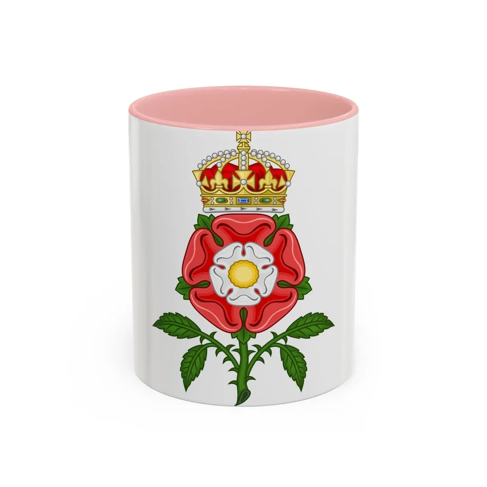 Tudor Rose (Tudor Heraldry) - Accent Coffee Mug-11oz-Pink-Go Mug Yourself