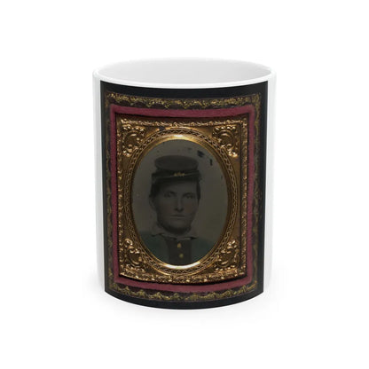 Unidentified Soldier In Forage Cap (U.S. Civil War) White Coffee Mug-11oz-Go Mug Yourself