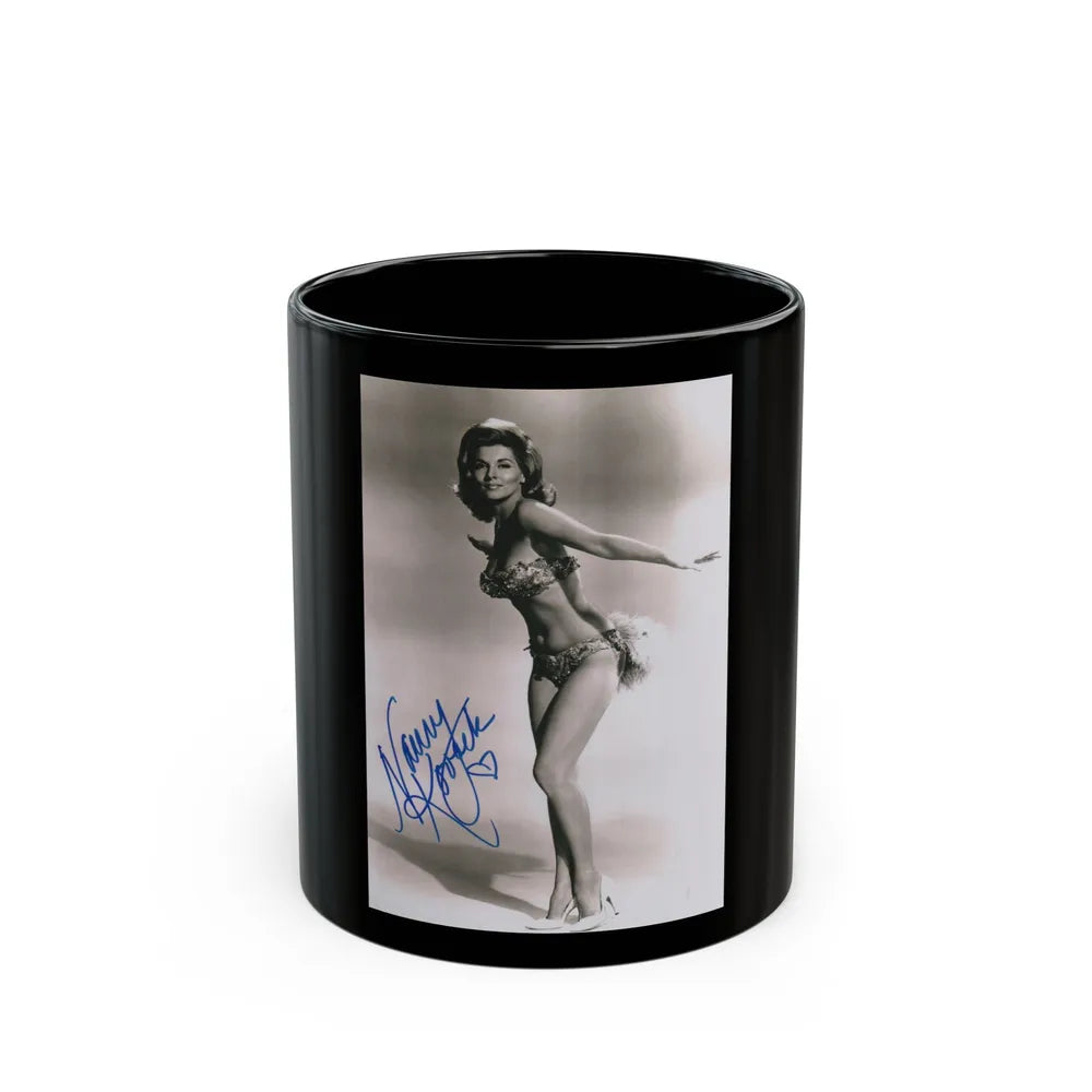 Nancy Kovack #051 (Vintage Female Icon) Black Coffee Mug-11oz-Go Mug Yourself