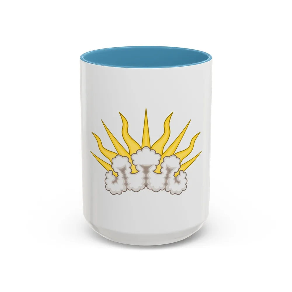 Sunburst Badge - Accent Coffee Mug-15oz-Light Blue-Go Mug Yourself