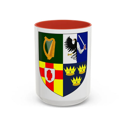 Provincial Arms of Ireland - Accent Coffee Mug-15oz-Red-Go Mug Yourself