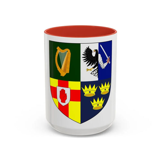 Provincial Arms of Ireland - Accent Coffee Mug-15oz-Red-Go Mug Yourself