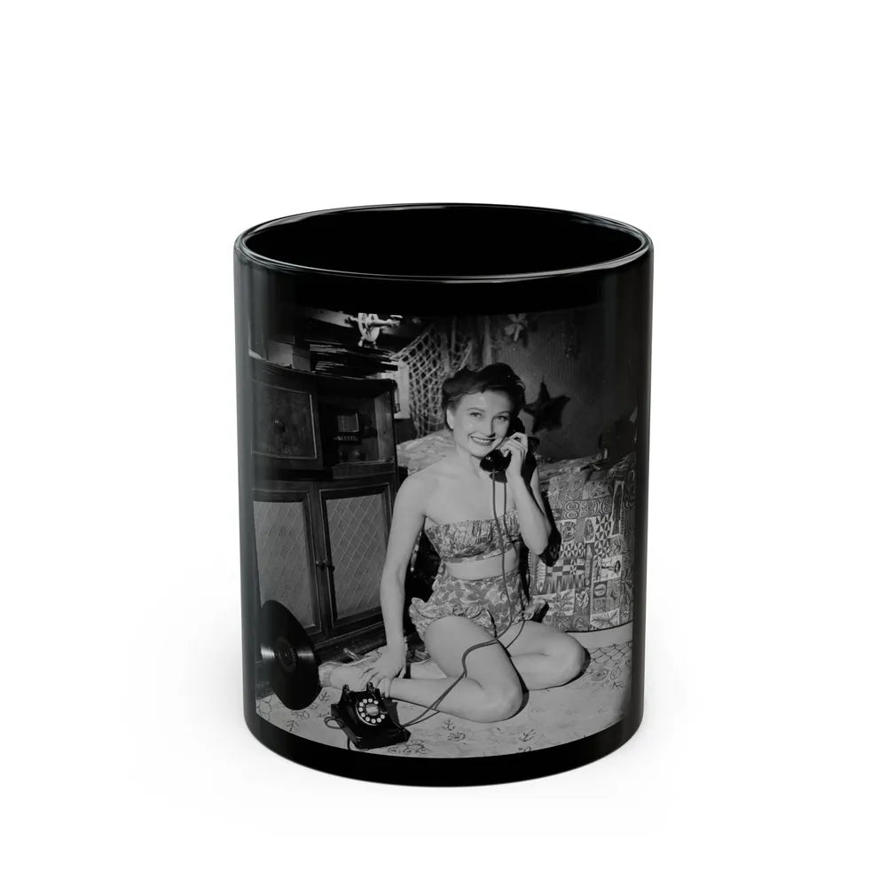 Carol Ohmart #33 (Vintage Female Icon) Black Coffee Mug-11oz-Go Mug Yourself