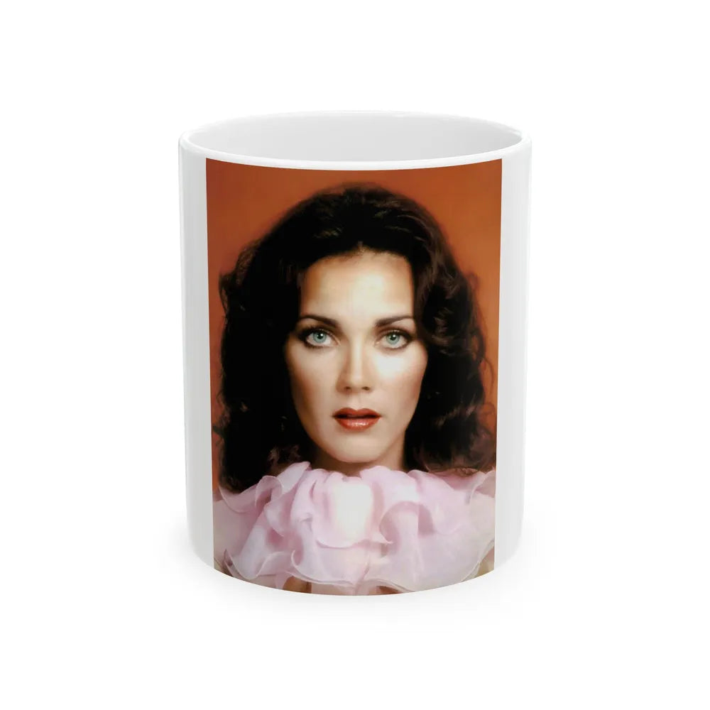 Lynda Carter #278 (Vintage Female Icon) White Coffee Mug-11oz-Go Mug Yourself