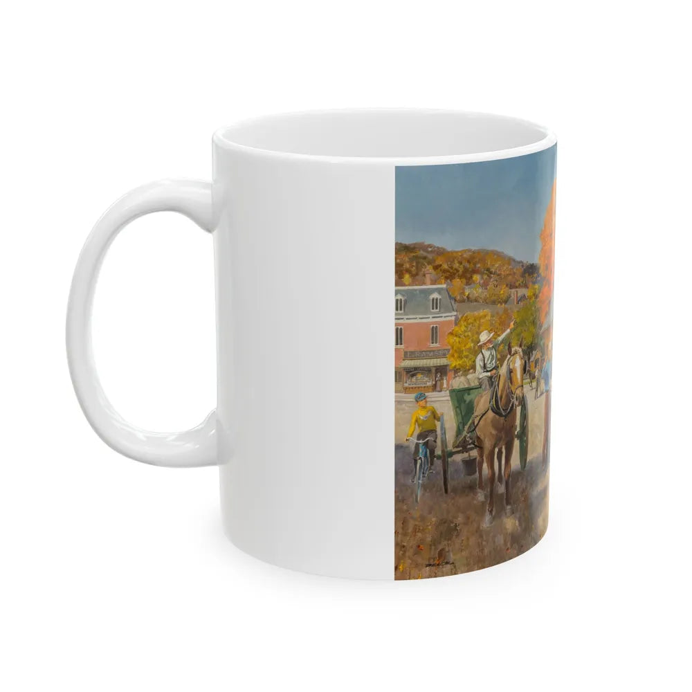 Fox Fals Town Scene - White Coffee Mug-Go Mug Yourself