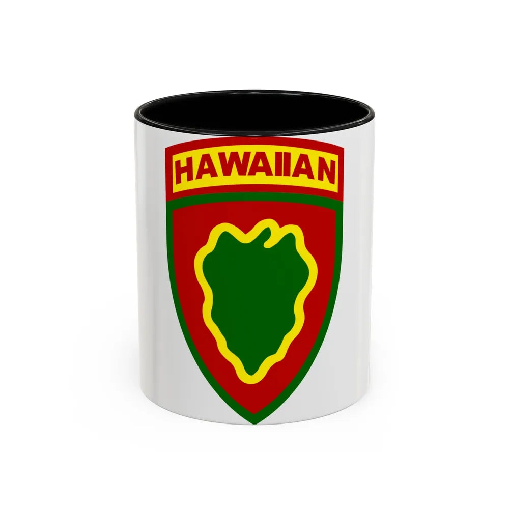 Hawaiian Division (U.S. Army) Accent Coffee Mug-11oz-Black-Go Mug Yourself