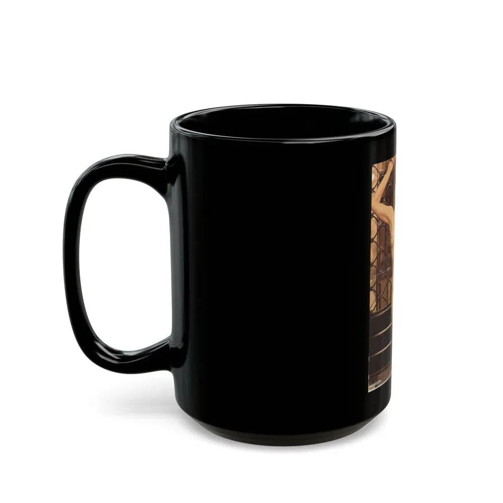 Lisa Gastoni #10 - Nude (Vintage Female Icon) Black Coffee Mug-Go Mug Yourself