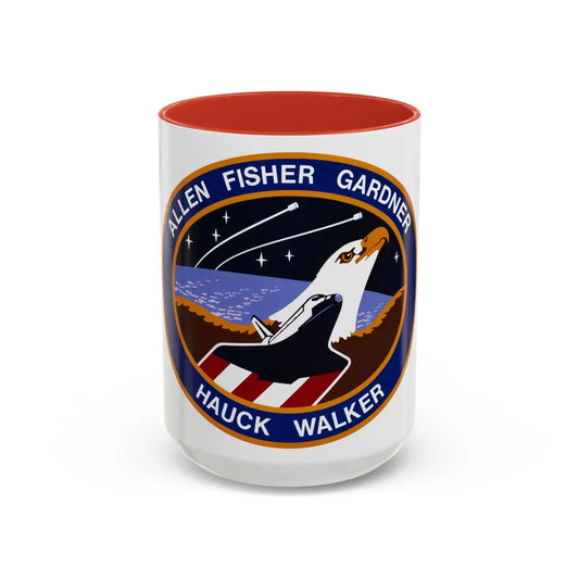 STS 51 a (NASA) Accent Coffee Mug-15oz-Red-Go Mug Yourself