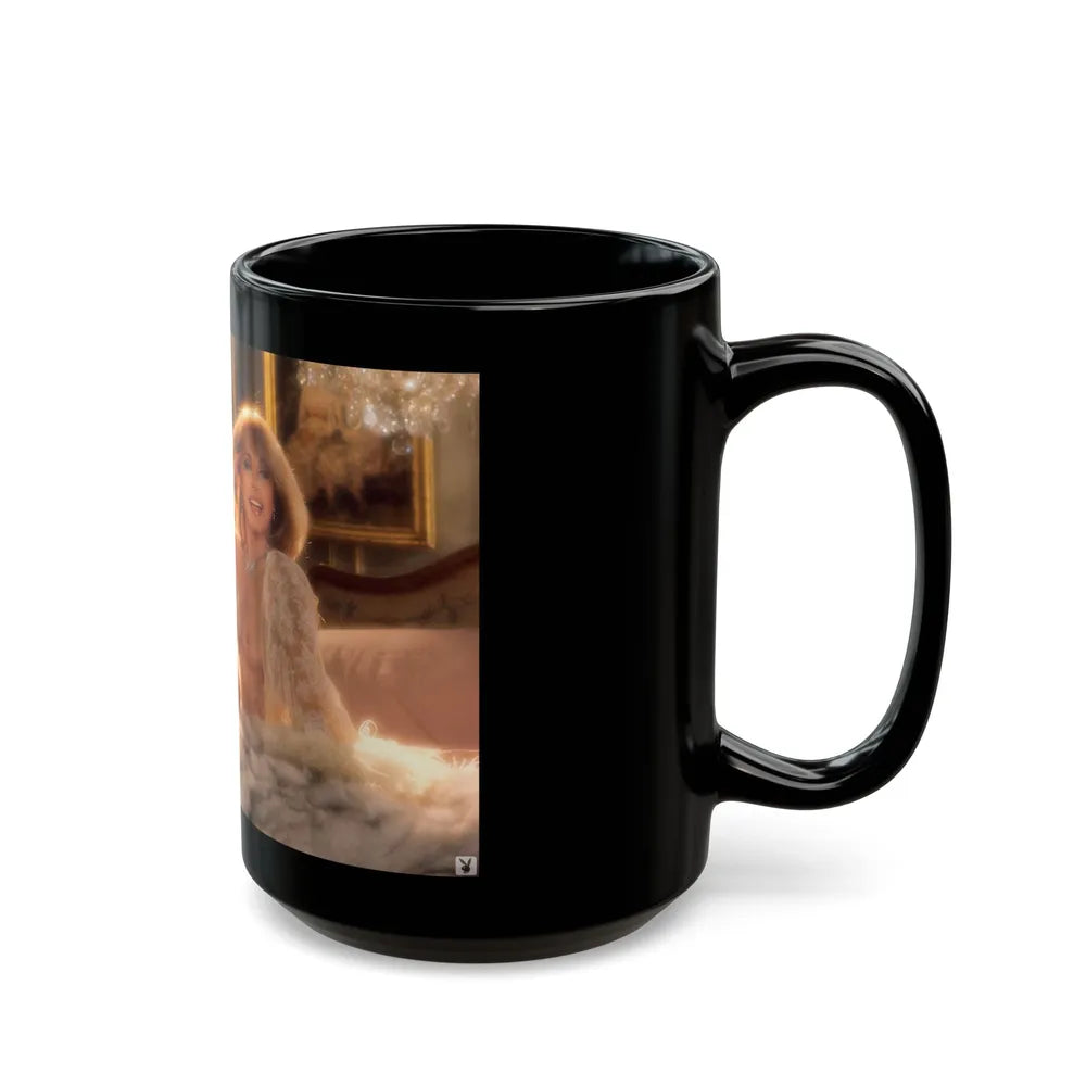 Terry Moore #406 - Unreleased Aug. '84 Playboy Photo from shoot topless in lingerie & heels (Vintage Female Icon) Black Coffee Mug-Go Mug Yourself