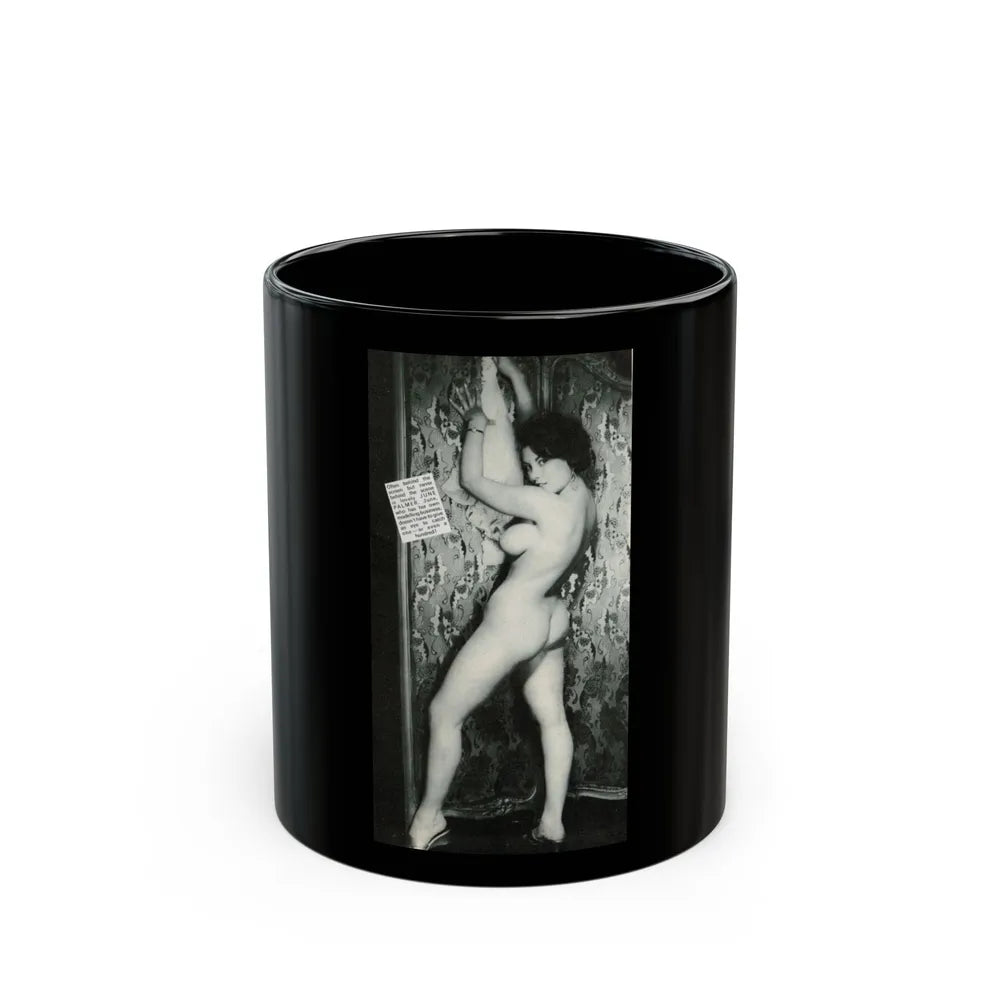 June Palmer #299 - Nude (Vintage Female Icon) Black Coffee Mug-11oz-Go Mug Yourself