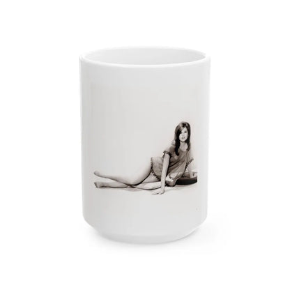 Pamela Tiffin #202 - 8x10 B&W Full Body Photo from 1964 (Vintage Female Icon) White Coffee Mug-15oz-Go Mug Yourself