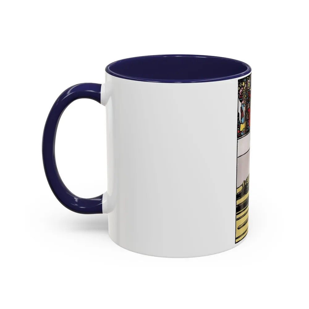 The 4 of Swords (Tarot Card) Accent Coffee Mug-Go Mug Yourself