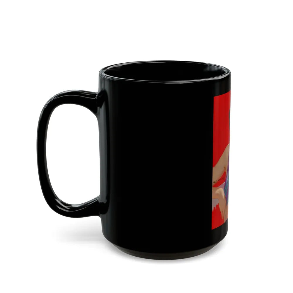 Brunette Beauty, unpublished Redbook cover - Black Coffee Mug-Go Mug Yourself