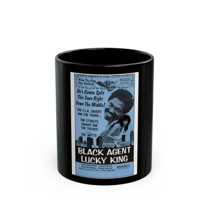 BLACK AGENT LUCKY KING (SOLOMON KING) 1974 Movie Poster - Black Coffee Mug-11oz-Go Mug Yourself