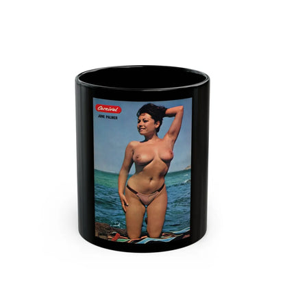 June Palmer #190 - Topless (Vintage Female Icon) Black Coffee Mug-11oz-Go Mug Yourself