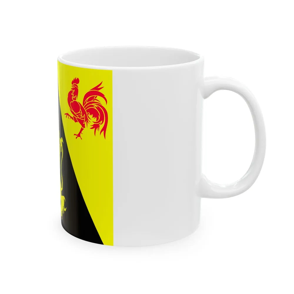 Flag of Walloon Brabant Belgium - White Coffee Mug-Go Mug Yourself