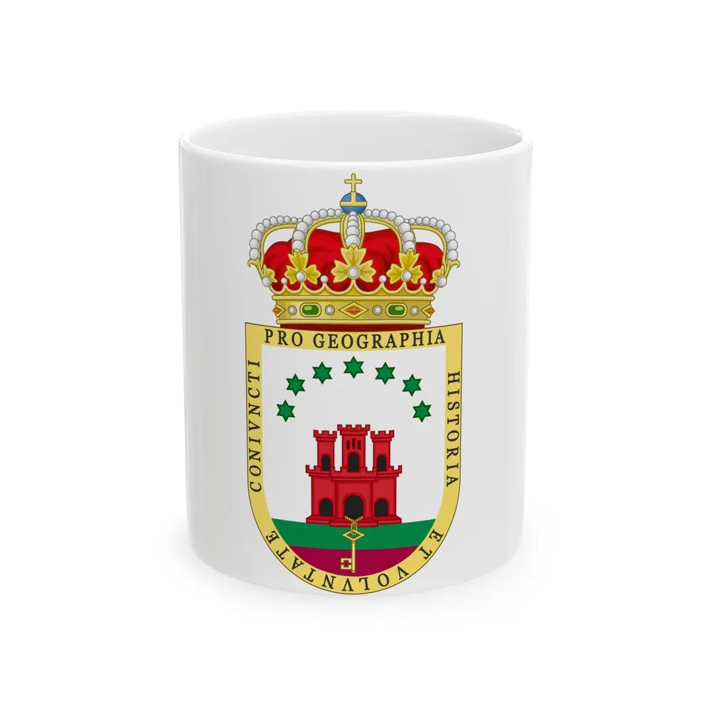 Coat of Arms of the Gibraltar Countryside Commonwealth - White Coffee Mug-11oz-Go Mug Yourself