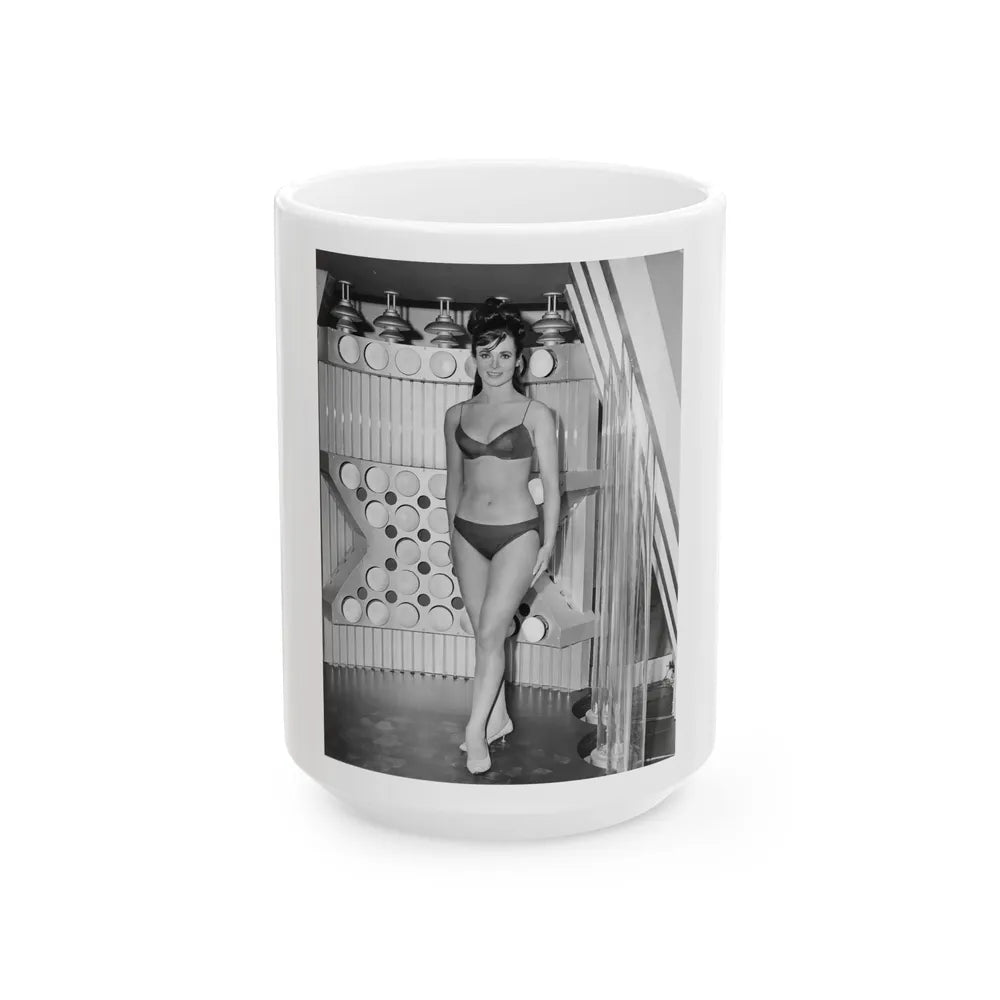 Gila Golan #90 - Our Man Flint '66 B&W Cheesecake Promo Photo (Vintage Female Icon) White Coffee Mug-15oz-Go Mug Yourself