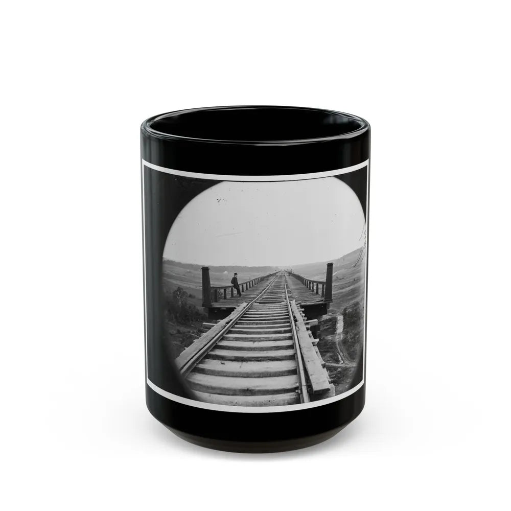 Farmville, Va., Vicinity. High Bridge Of The South Side Railroad Across The Appomattox (U.S. Civil War) Black Coffee Mug-15oz-Go Mug Yourself