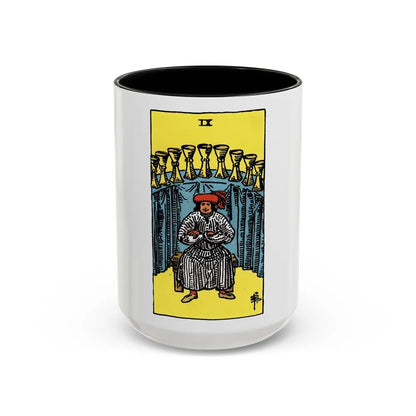 The 9 of Cups (Tarot Card) Accent Coffee Mug-15oz-Black-Go Mug Yourself