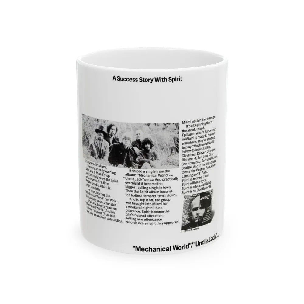 Spirit 1968 (Music Poster) White Coffee Mug-11oz-Go Mug Yourself