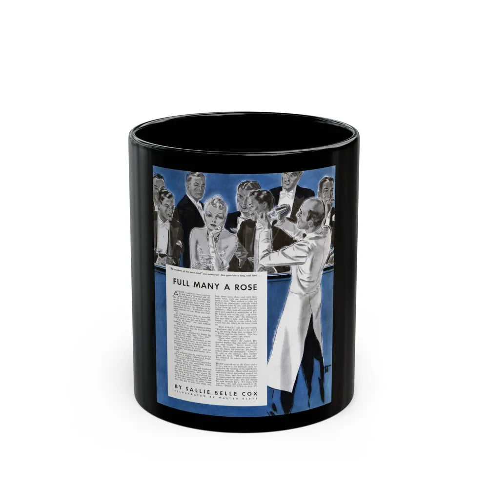 Full Many A Rose, McCall's magazine, December 1938 - Black Coffee Mug-11oz-Go Mug Yourself