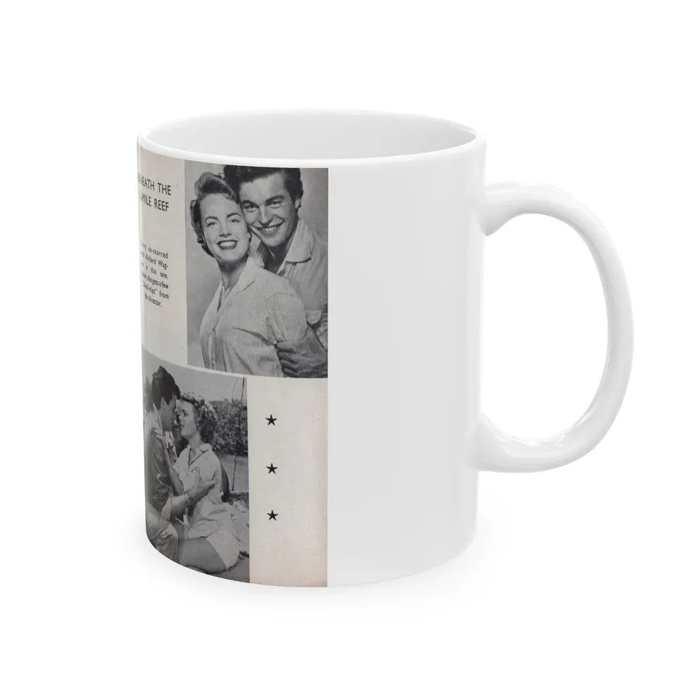 Terry Moore #460 - 66 PHOTOGRAPHS OF Terry MOORE U.K. Pocket Mag. Pages 50 & 51 (Vintage Female Icon) White Coffee Mug-Go Mug Yourself