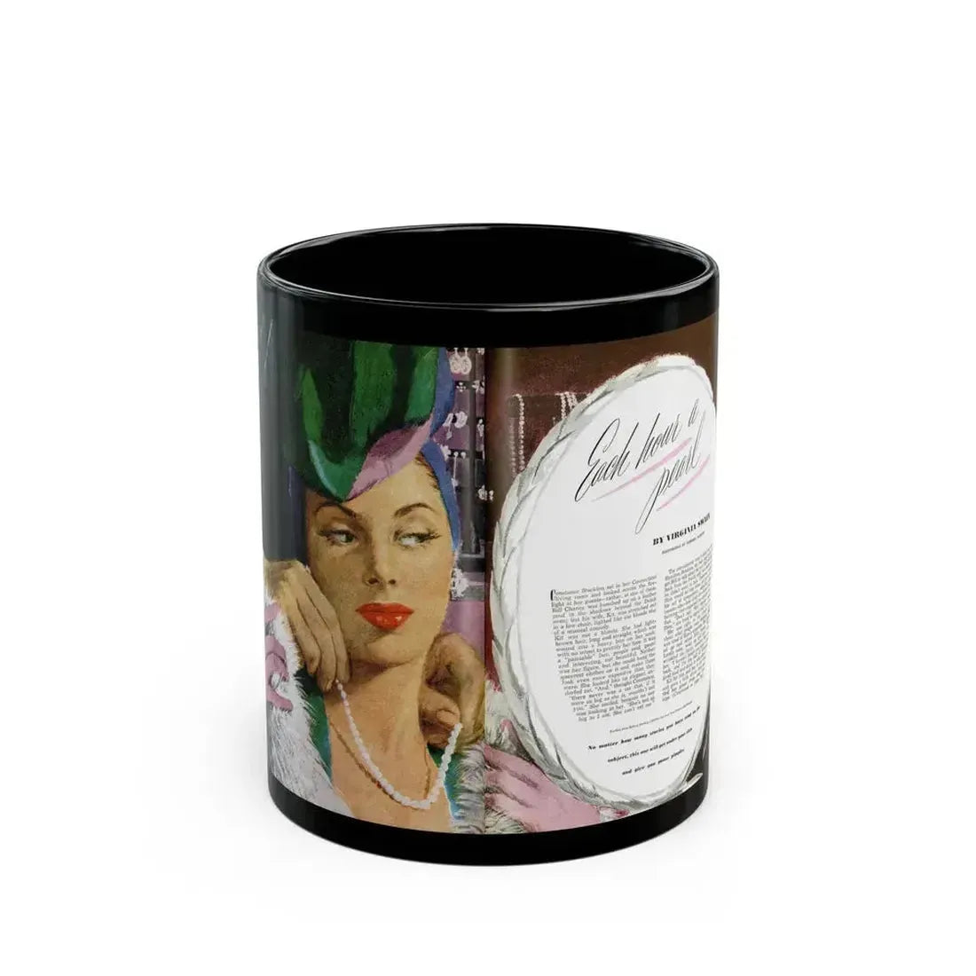 Each Hour a Pearl, Good Housekeeping, June 1946 - Black Coffee Mug 11oz - Go Mug Yourself