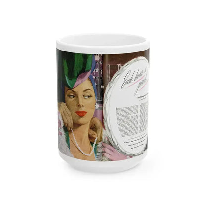 Each Hour a Pearl, Good Housekeeping, June 1946 - White Coffee Mug 15oz - Go Mug Yourself