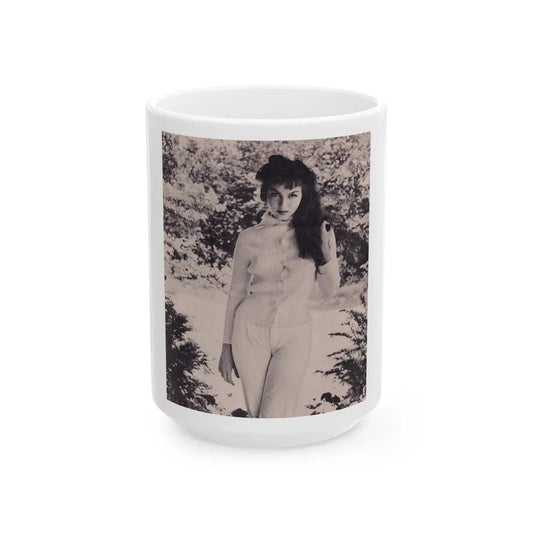 Julie Newmar #375 (Vintage Female Icon) White Coffee Mug-15oz-Go Mug Yourself