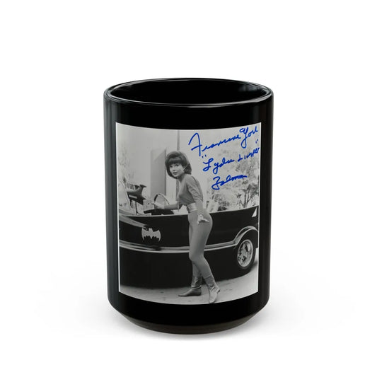 Francine York #09 (Vintage Female Icon) Black Coffee Mug-15oz-Go Mug Yourself