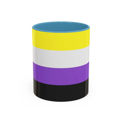 Nonbinary Pride Flag - Accent Coffee Mug-11oz-Light Blue-Go Mug Yourself