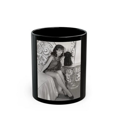 Diane McBain #23 (Vintage Female Icon) Black Coffee Mug-11oz-Go Mug Yourself