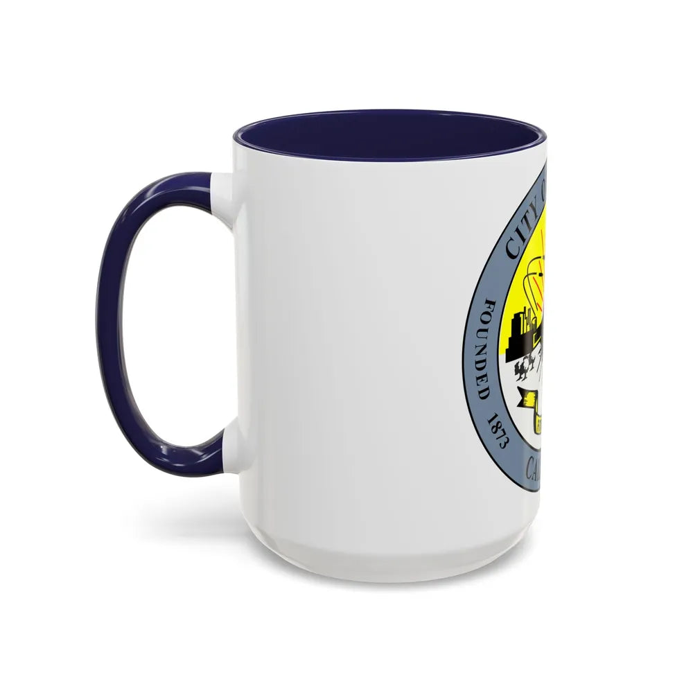 Seal of Downey California - Accent Coffee Mug-Go Mug Yourself