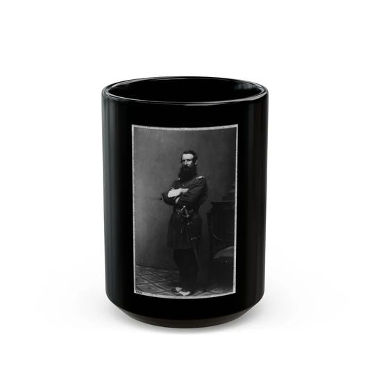 Col. Thomas Cass, 9th Mass. Infantry, Full-Length Portrait, Standing, Facing Left, In Uniform (U.S. Civil War) Black Coffee Mug-15oz-Go Mug Yourself