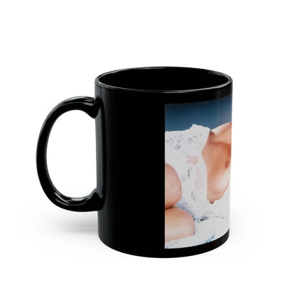 Linda Blair #86 - Topless (Vintage Female Icon) Black Coffee Mug-Go Mug Yourself