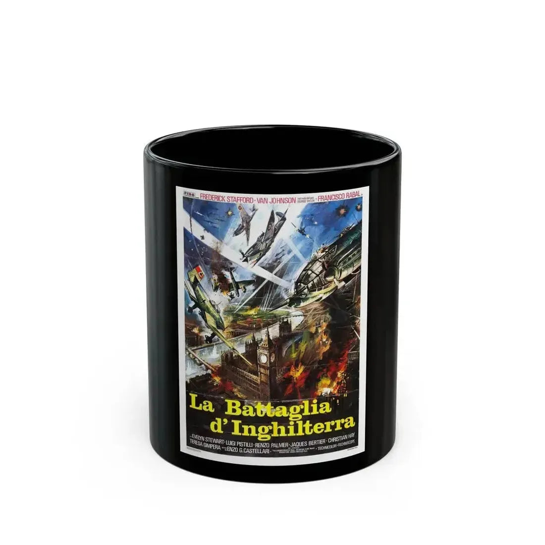 EAGLES OVER LONDON 1969 Movie Poster - Black Coffee Mug 11oz - Go Mug Yourself