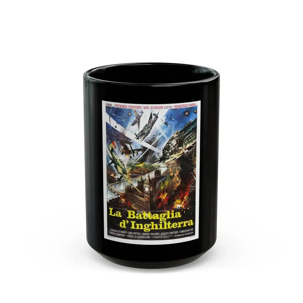 EAGLES OVER LONDON 1969 Movie Poster - Black Coffee Mug 15oz - Go Mug Yourself
