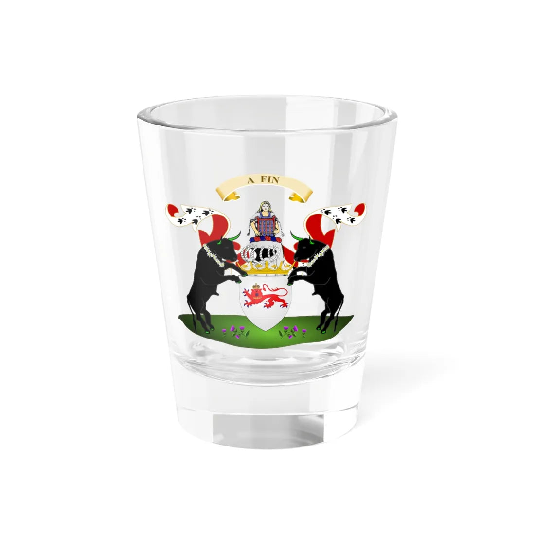 Earl of Airlie coat of arms (Scotland) (Coat of Arms) Shot Glass 1.5oz 1.5oz - Go Mug Yourself