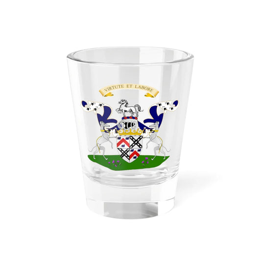 Earl of Dundonald Coat of Arms quartered with Blair (Scotland) (Coat of Arms) Shot Glass 1.5oz 1.5oz - Go Mug Yourself