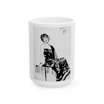 Early Figure Sketch 1 (c. 1920s) - White Coffee Mug 15oz - Go Mug Yourself