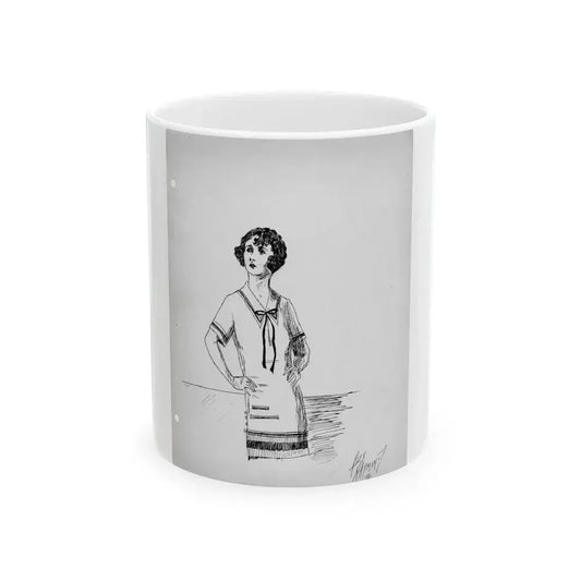 Early Figure Sketch 2 (c. 1920s) - White Coffee Mug 11oz - Go Mug Yourself
