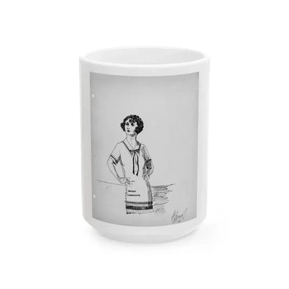 Early Figure Sketch 2 (c. 1920s) - White Coffee Mug 15oz - Go Mug Yourself
