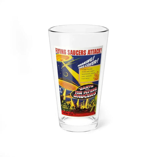 EARTH VS THE FLYING SAUCERS 1956 Movie Poster - Pint Glass 16oz 16oz - Go Mug Yourself