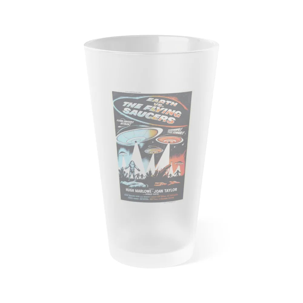 EARTH VS THE FLYING SAUCERS (2) 1956 Movie Poster - Frosted Pint Glass 16oz-16oz-Frosted-Go Mug Yourself