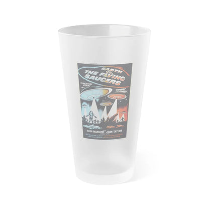 EARTH VS THE FLYING SAUCERS (2) 1956 Movie Poster - Frosted Pint Glass 16oz-16oz-Frosted-Go Mug Yourself