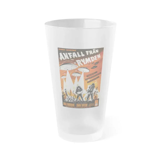 EARTH VS THE FLYING SAUCERS (3) 1956 Movie Poster - Frosted Pint Glass 16oz 16oz Frosted - Go Mug Yourself